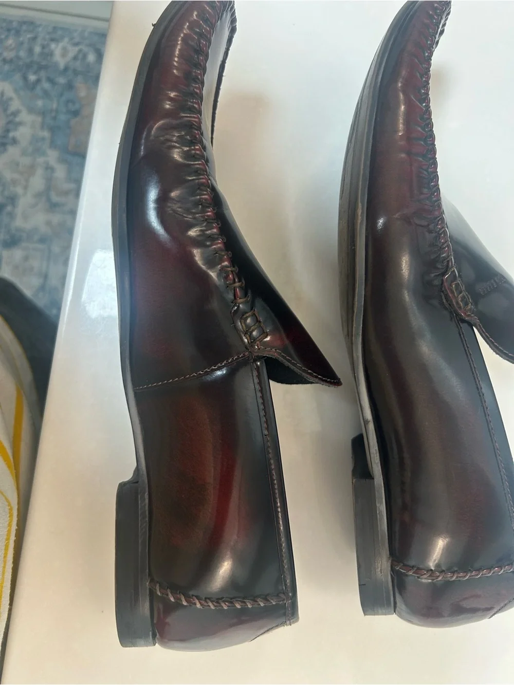 TED BAKER hand burnished square toe men’s loafers. Size 13. Hand stitched